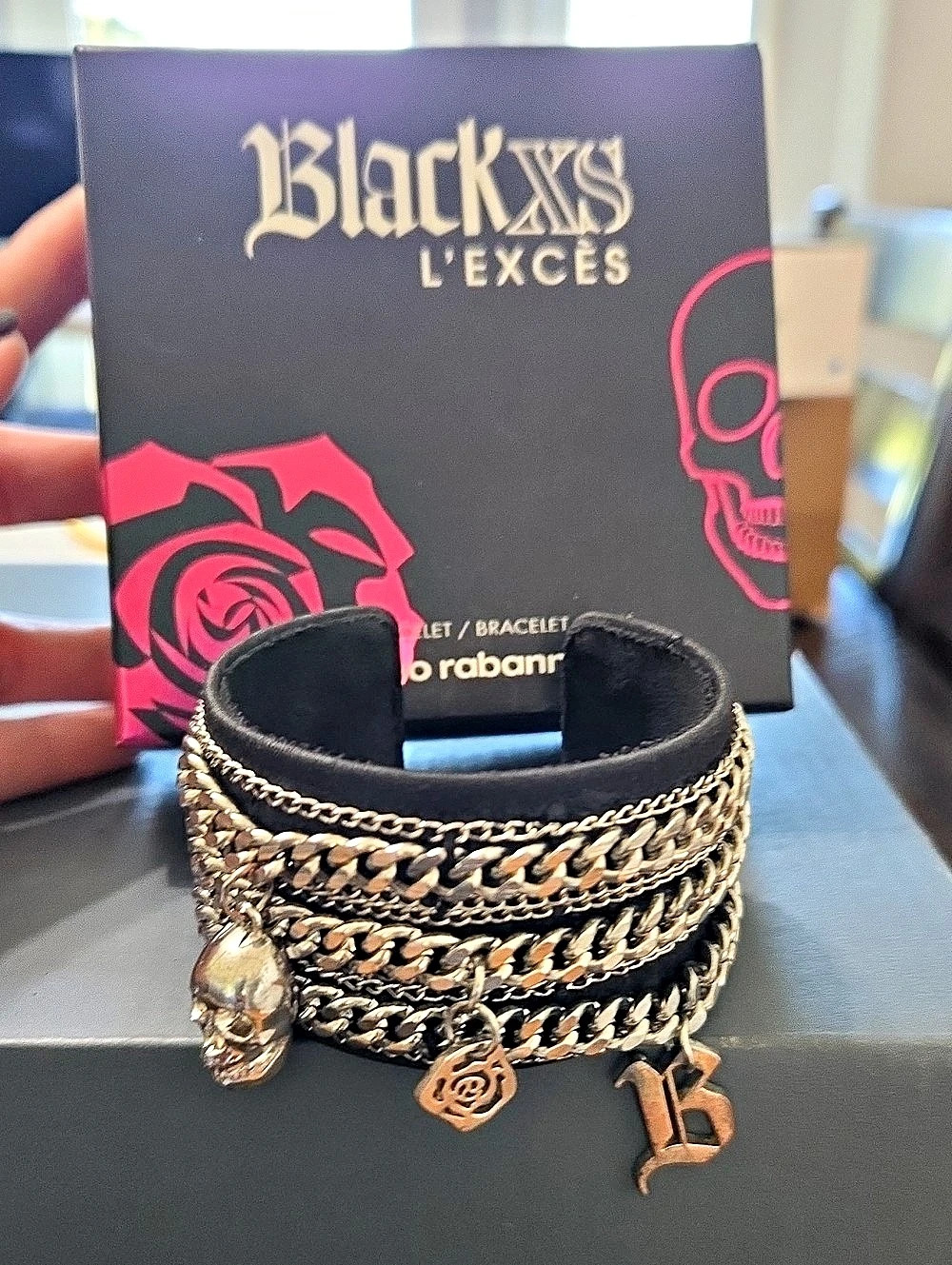Paco Rabanne Black XS L'Excès Rock Bracelet Rock Bracelet Black Like New